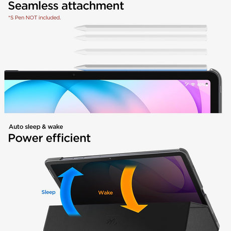 Spigen Liquid Air táblagépvédő tok, Samsung Galaxy Tab S12 Plus készülékhez, fekete