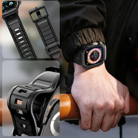 Tok és fólia Apple Watch Ultra 4 okosórához, fekete