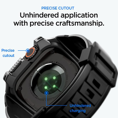 Tok és fólia Apple Watch Ultra 4 okosórához, fekete