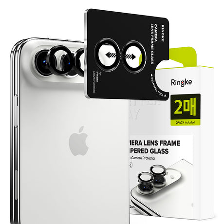 Ringke Camera Lens Frame Glass kamera fólia iPhone Duo, fekete