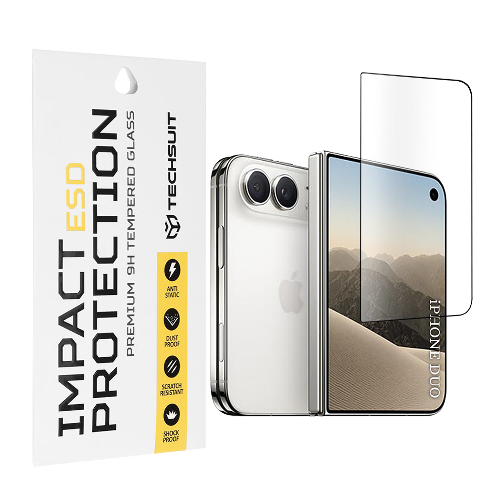 Folie de protectie Techsuit ESD Glass compatibil cu iPhone Duo, Negru