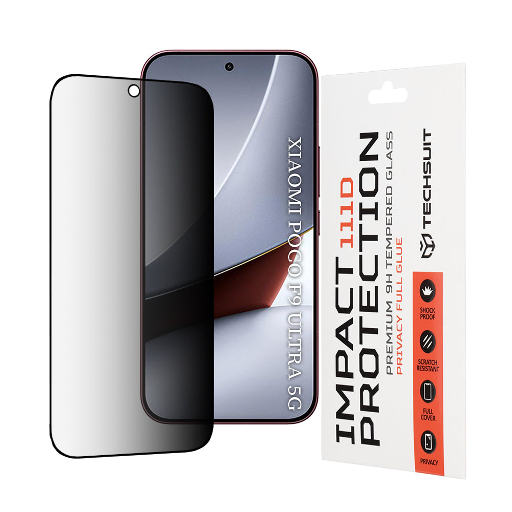 Folie de protectie Techsuit 111D Privacy Full Glue compatibil cu Xiaomi Poco F9 Ultra, Negru