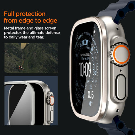 Rama & Folie pentru Apple Watch Ultra 4 / 3 / 2 / 1 (49mm) - Spigen Bezel Tune (ACS11595) - Silver