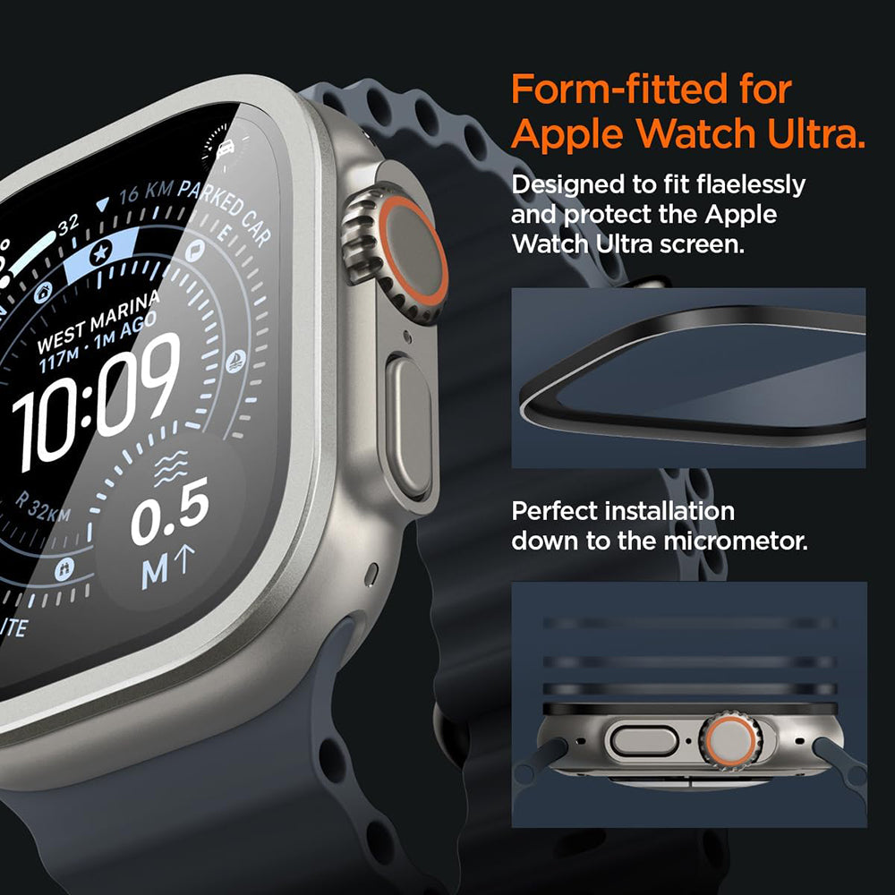 Rama & Folie pentru Apple Watch Ultra 4 / 3 / 2 / 1 (49mm) - Spigen Bezel Tune (ACS11595) - Silver