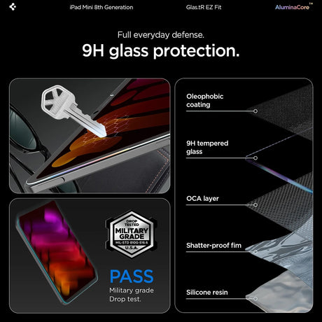Spigen védőfólia iPad Mini 8 (2026) tablethez, átlátszó