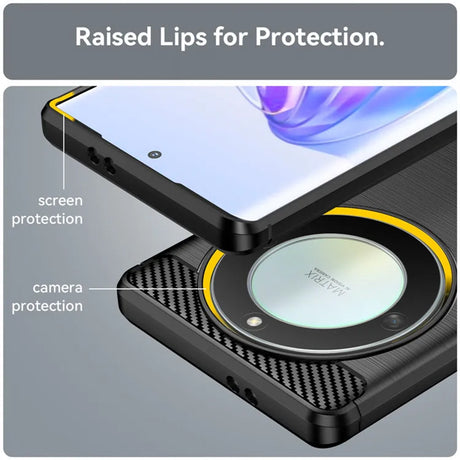 Husa de protectie Techsuit Carbon Silicone compatibil cu Honor Magic5 Lite, Negru