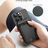 Suport ESR MagSafe HaloLock, Vegan Leather Wallet Stand, Carbon Fiber