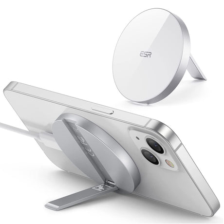 Incarcator ESR Wireless HaloLock, MagSafe Compatible, with Kickstand, Alb