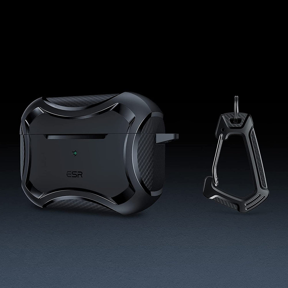 Casti ESR Cyber Armor Tough Case HaloLock, Apple AirPods Pro 1 / 2, Negru