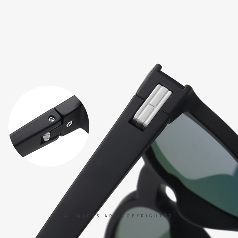Techsuit Sunglasses Polarised TR90 (TR7545), UV Protection, Bright Black / Gri
