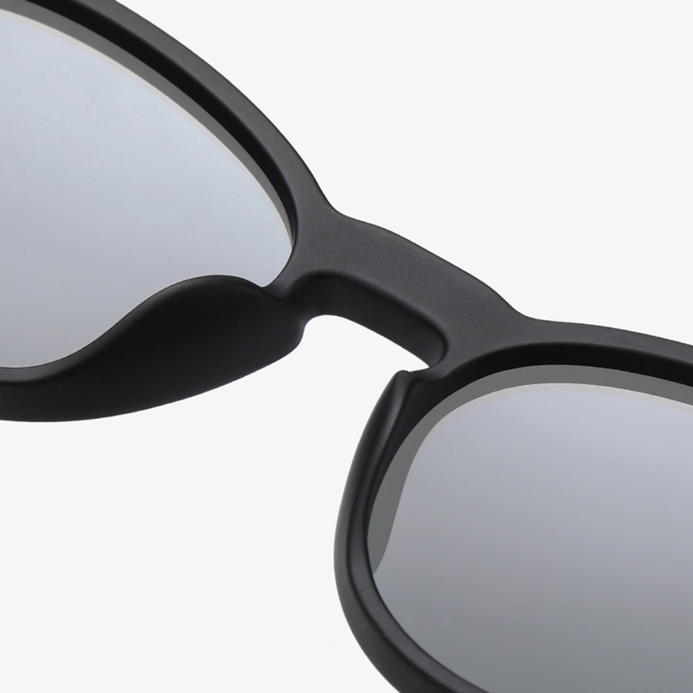 Techsuit Sunglasses Polarised TR90 (TR7545), UV Protection, Bright Black / Gri