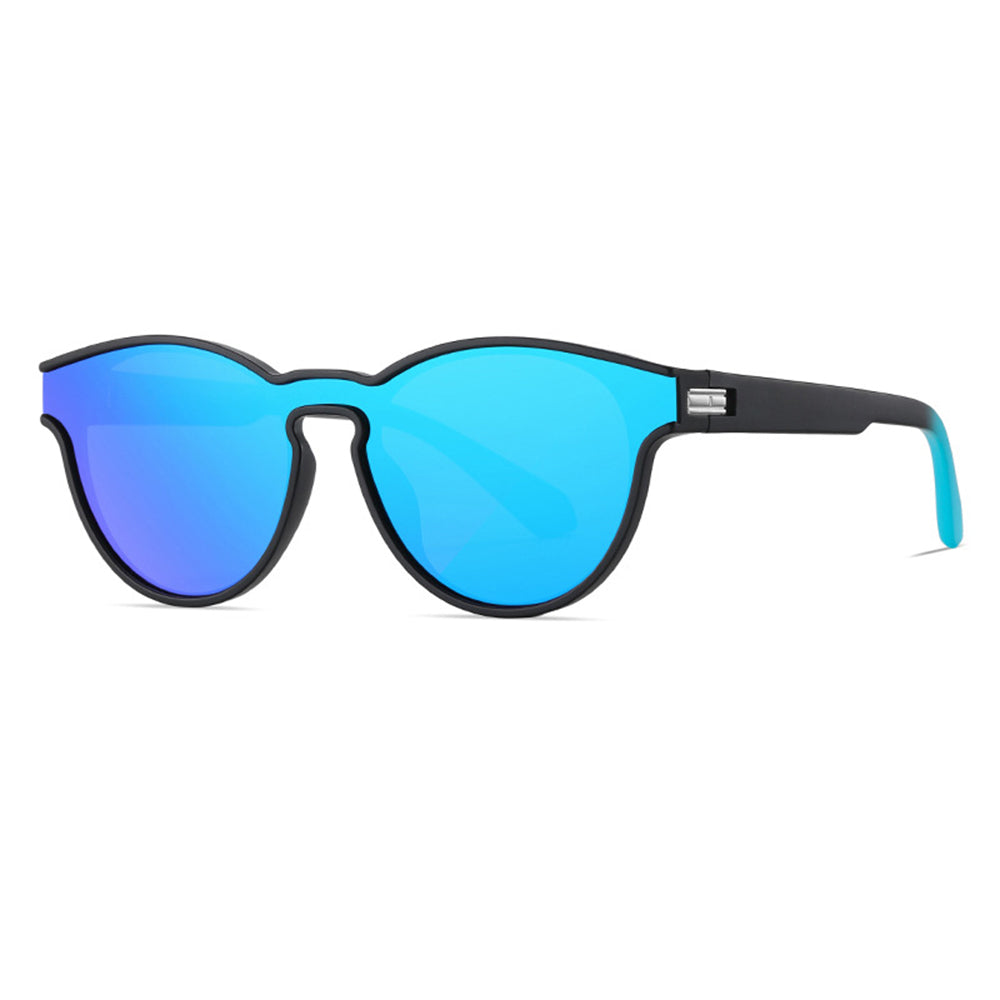 Techsuit Sunglasses Polarised TR90 (TR7545), UV Protection, Negru Mat / Blue Green