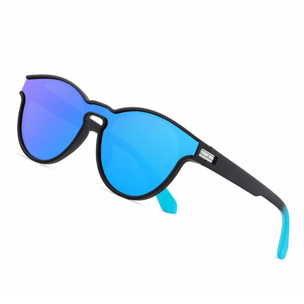 Techsuit Sunglasses Polarised TR90 (TR7545), UV Protection, Negru Mat / Blue Green