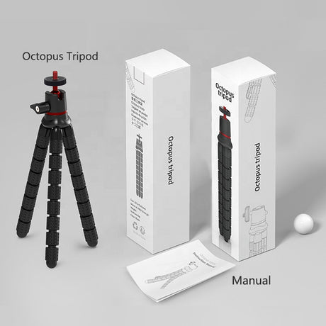 Suport Techsuit Octopus Tripod (JX-004), for Phone and GoPro Action Camera, Portable, Flexible, Negru