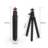 Suport Techsuit Octopus Tripod (JX-004), for Phone and GoPro Action Camera, Portable, Flexible, Negru
