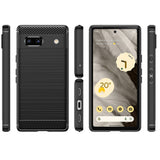Husa de protectie Techsuit Carbon Silicone compatibil cu Google Pixel 7a, Negru