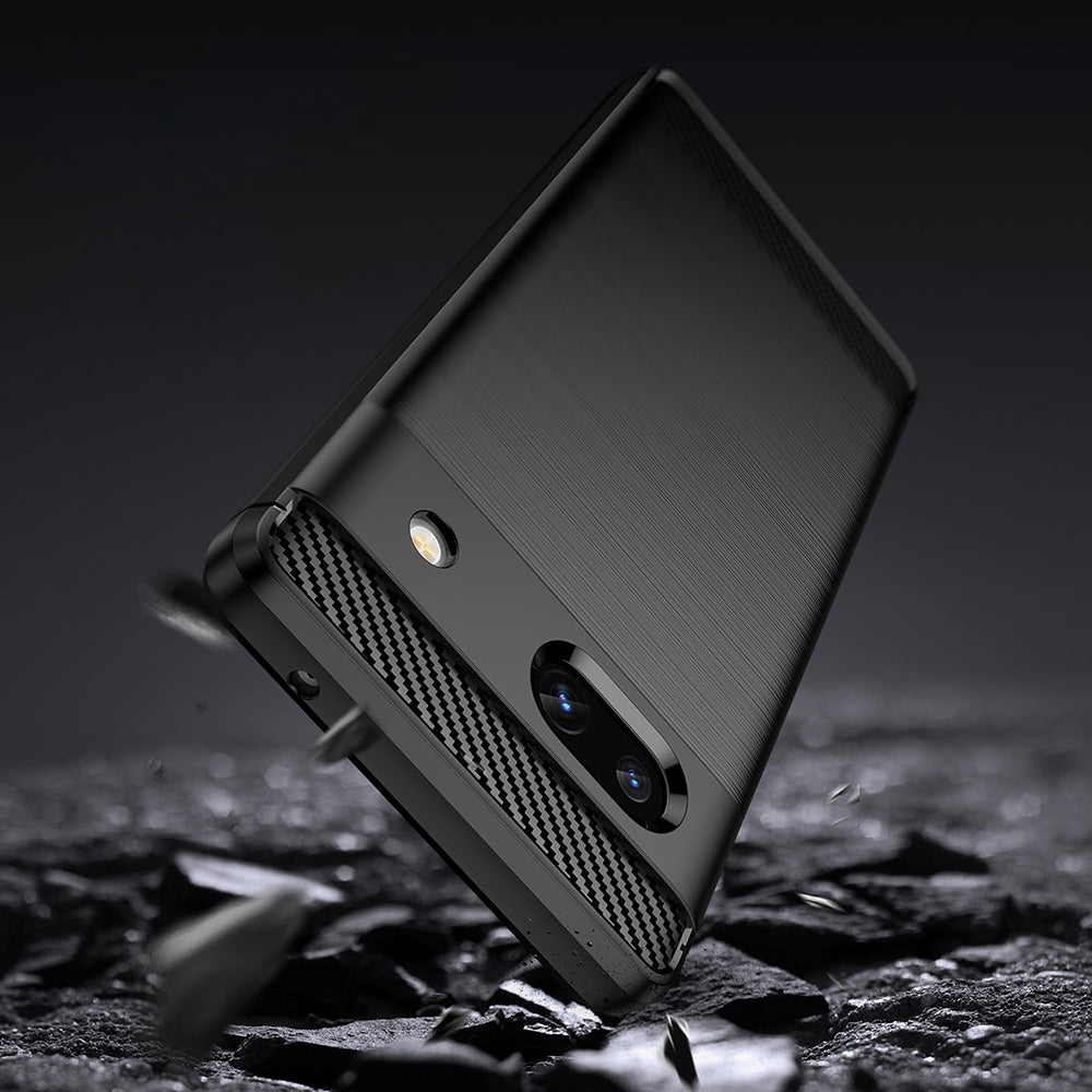Husa de protectie Techsuit Carbon Silicone compatibil cu Google Pixel 7a, Negru