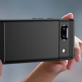 Husa de protectie Techsuit Carbon Silicone compatibil cu Google Pixel 7a, Negru