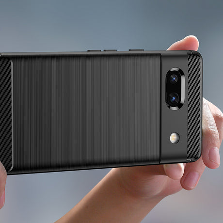 Husa de protectie Techsuit Carbon Silicone compatibil cu Google Pixel 7a, Negru
