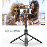 Suport Techsuit Selfie Stick (L16), Stable Tripod Mount, 1/4 Screw Interface, Wireless Remote, Balance Steady Shot, 157cm, Negru