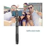 Suport Techsuit Selfie Stick (L16), Stable Tripod Mount, 1/4 Screw Interface, Wireless Remote, Balance Steady Shot, 157cm, Negru