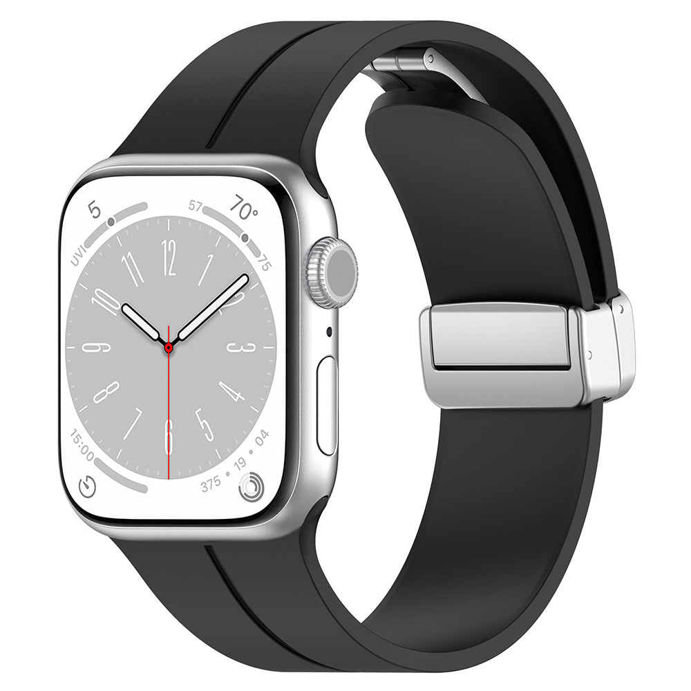 Curea smartwatch Techsuit Watchband (W011) compatibil cu Apple Watch 1/2/3/4/5/6/7/8/9/10/11/SE/SE 2/SE 3 (38/40/41/42mm), Negru