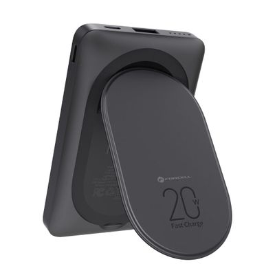 FORCELL F-ENERGY F10K2 MagStand külső akkumulátor, kompatibilis a MagSafe PD QC3.0-val, 5A 20W 10000 mAh, fekete