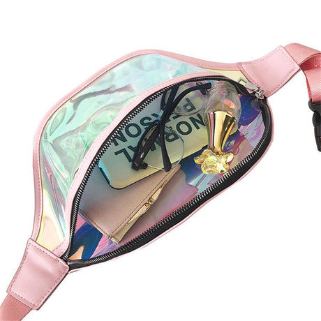 Techsuit Casual Waist Bag (CWB2), Transparent, with Belt for Recreational Activity, Fitness, Albastru