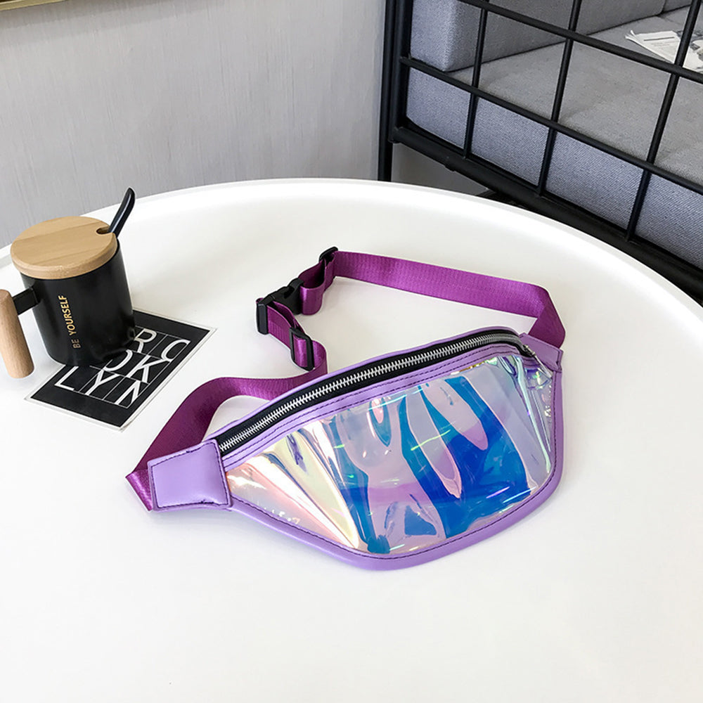 Techsuit Casual Waist Bag (CWB2), Transparent, with Belt for Recreational Activity, Fitness, Albastru