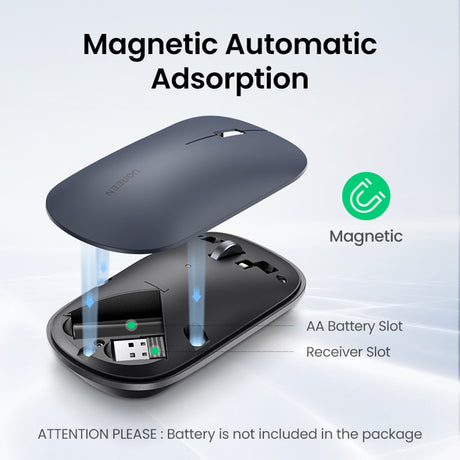 Tastatura/Mouse Ugreen Wireless Mouse MU001 (90372), Slim Design, Dual Mode, Adjustable DPI (1000-4000), Negru