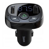 Gadget Baseus FM Modulator and Car Charger S-09A (CCMT000001), T Typed, 2xUSB-A with LED Display, Negru