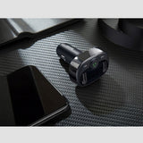Gadget Baseus FM Modulator and Car Charger S-09A (CCMT000001), T Typed, 2xUSB-A with LED Display, Negru