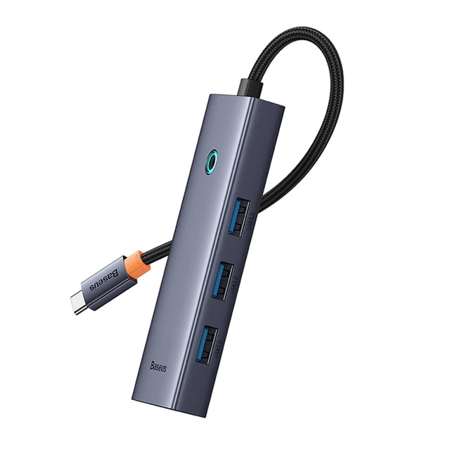 Hub/Dock Baseus Docking Station Lite Series (B0005280A813-03), Type-C to 4x USB3.0, 5Gbps, Touch Control, Plug-and-Play, Gri Spatial