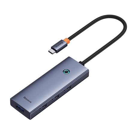 Hub/Dock Baseus Docking Station Lite Series (B0005280A813-03), Type-C to 4x USB3.0, 5Gbps, Touch Control, Plug-and-Play, Gri Spatial