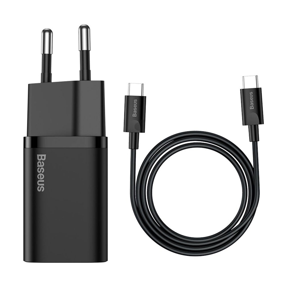 Incarcator Baseus Super Si (TZCCSUP-L01), Type-C Cable Included, USB-C, PD25W, 3A, 1m, Negru