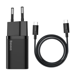 Incarcator Baseus Super Si (TZCCSUP-L01), Type-C Cable Included, USB-C, PD25W, 3A, 1m, Negru