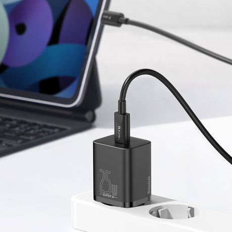 Incarcator Baseus Super Si (TZCCSUP-L01), Type-C Cable Included, USB-C, PD25W, 3A, 1m, Negru