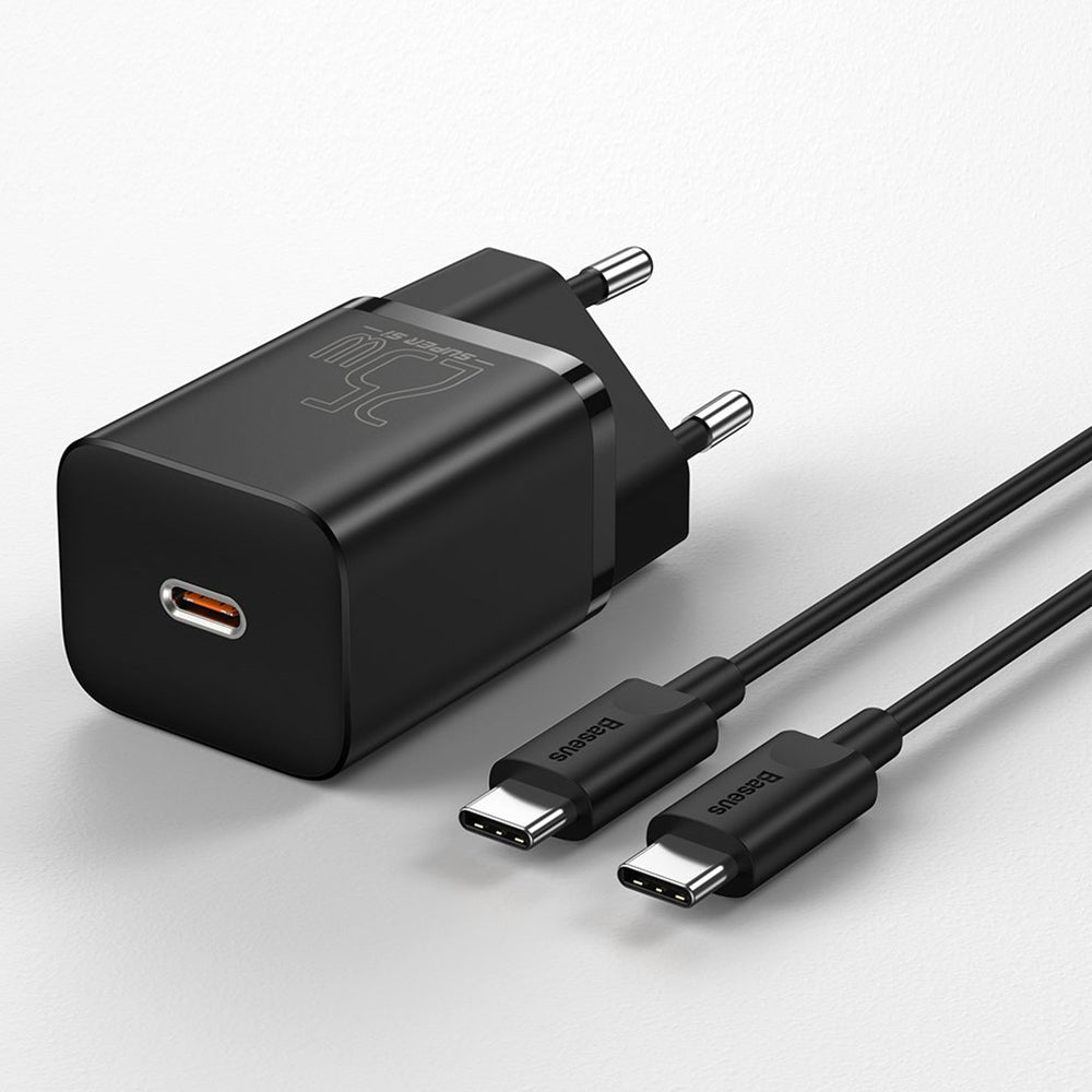 Incarcator Baseus Super Si (TZCCSUP-L01), Type-C Cable Included, USB-C, PD25W, 3A, 1m, Negru