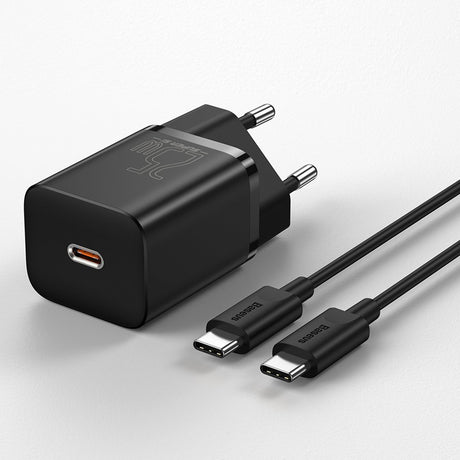 Incarcator Baseus Super Si (TZCCSUP-L01), Type-C Cable Included, USB-C, PD25W, 3A, 1m, Negru