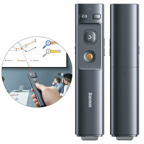 Gadget Baseus Wireless Laser Pointer (ACFYB-0G), with Remote Control Infrared System, for Windows/Mac, Magnet Design, Gri
