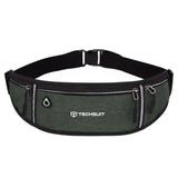 Techsuit Waist Bag (CWB3), with Belt for Recreational Activity, Fitness, Verde