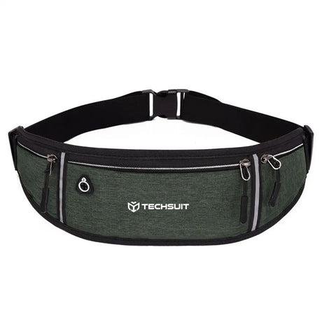 Techsuit Waist Bag (CWB3), with Belt for Recreational Activity, Fitness, Verde