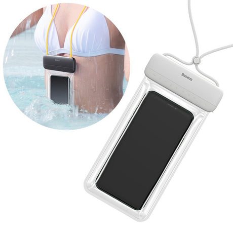 Baseus Waterproof Case Let"s Go (ACFSD-D02), Universal Cover for Mobile Phones, Waterproof IPX8, max 7.2", Alb