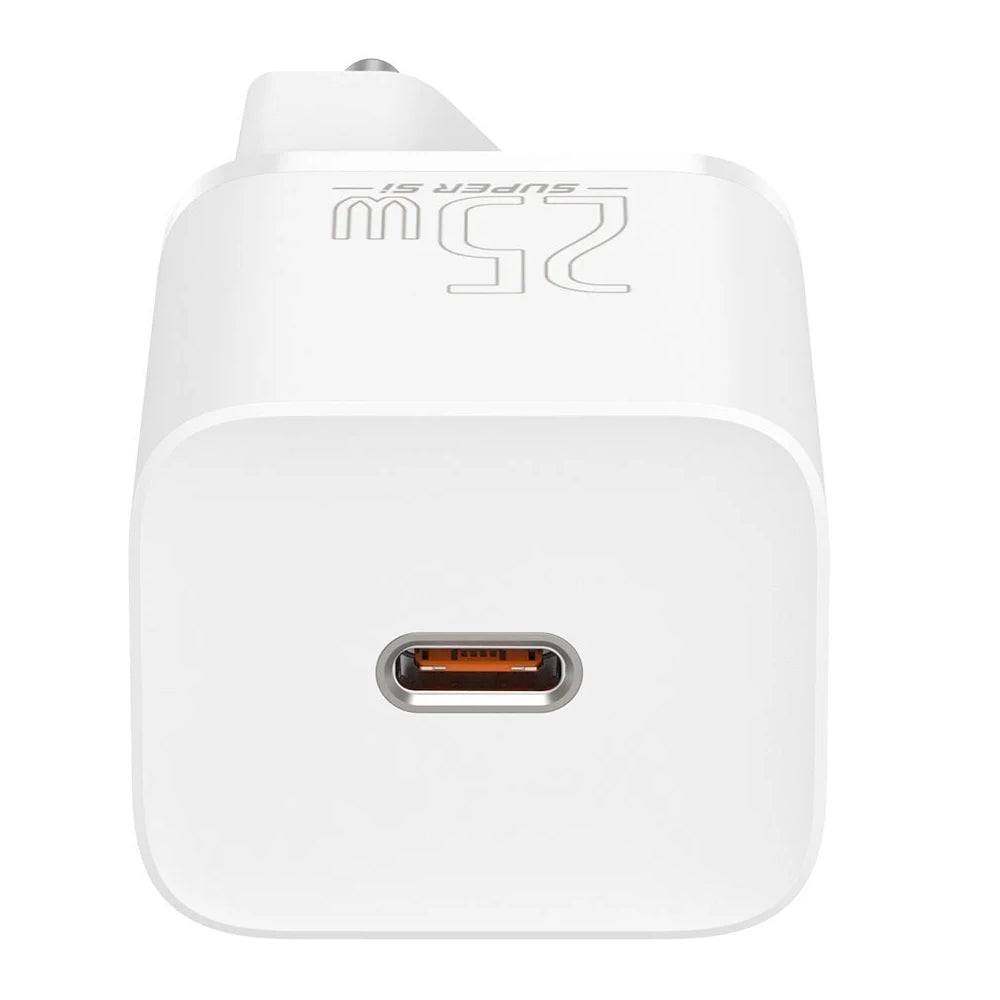 Incarcator Baseus (TZCCSUP-L02), USB-C PD25W, Cablu inclus, Alb