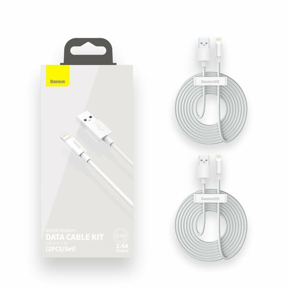 Cablu Baseus (TZCALZJ-02), USB-Lightning, 2.4A, 1.5m, Alb