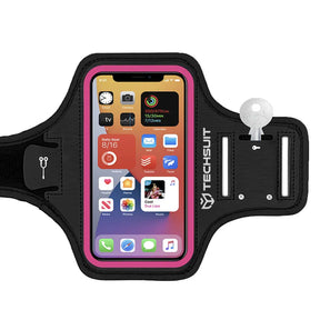 Techsuit Sports Armband (TH20), with Velcro, for Phones, max 6.8", Roz