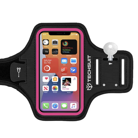 Techsuit Sports Armband (TH20), with Velcro, for Phones, max 6.8", Roz