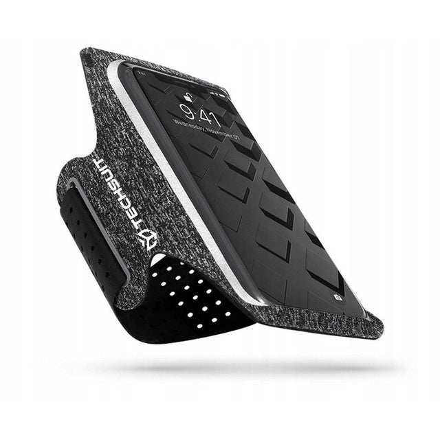 Techsuit Sports Armband (TH10), with Velcro, for Phones, max 6.5", Gri / White