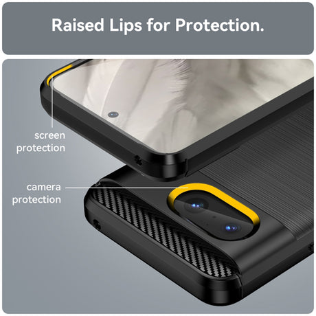 Husa de protectie Techsuit Carbon Silicone compatibil cu Google Pixel 8, Negru