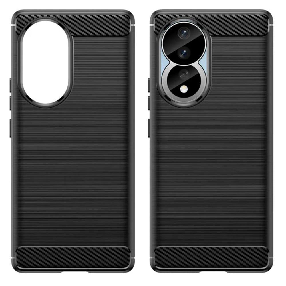 Husa de protectie Techsuit Carbon Silicone compatibil cu Honor 90 / Honor 80, Negru